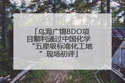 乌海广锦BDO项目顺利通过中国化学“五星级标准化工地”现场初评