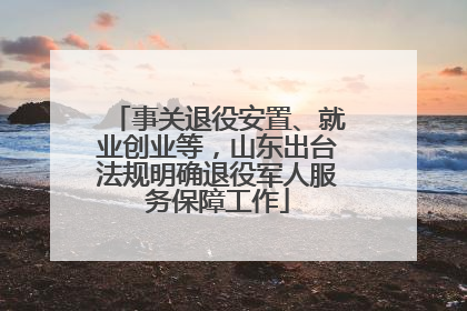 事关退役安置、就业创业等，山东出台法规明确退役军人服务保障工作