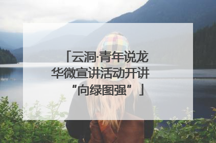 云洞·青年说龙华微宣讲活动开讲“向绿图强”