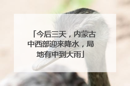 今后三天，内蒙古中西部迎来降水，局地有中到大雨