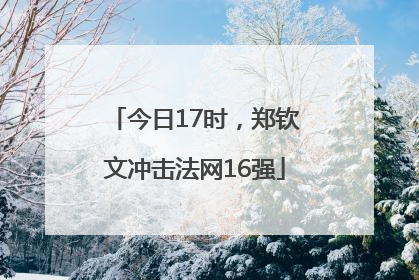 今日17时，郑钦文冲击法网16强