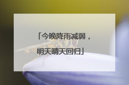 今晚降雨减弱，明天晴天回归