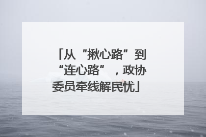 从“揪心路”到“连心路”，政协委员牵线解民忧