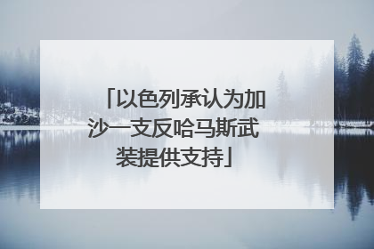 以色列承认为加沙一支反哈马斯武装提供支持