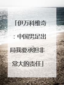伊万科维奇：中国男足出局我要承担非常大的责任