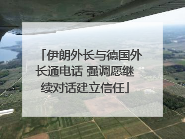 伊朗外长与德国外长通电话 强调愿继续对话建立信任