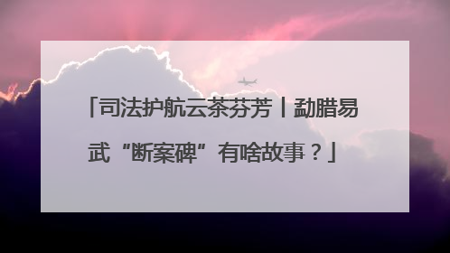 司法护航云茶芬芳丨勐腊易武“断案碑”有啥故事？