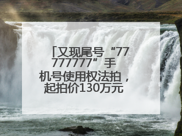 又现尾号“77777777”手机号使用权法拍，起拍价130万元，已有人报名
