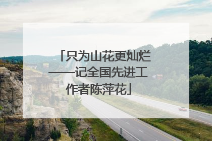 只为山花更灿烂——记全国先进工作者陈萍花