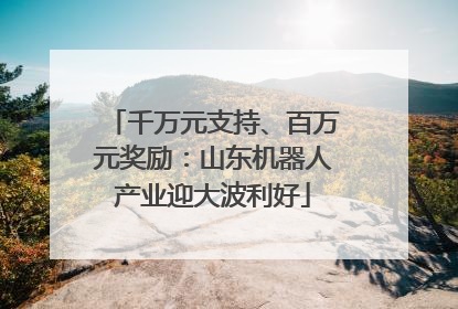 千万元支持、百万元奖励：山东机器人产业迎大波利好