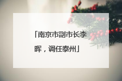 南京市副市长李晖，调任泰州