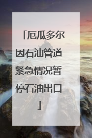 厄瓜多尔因石油管道紧急情况暂停石油出口