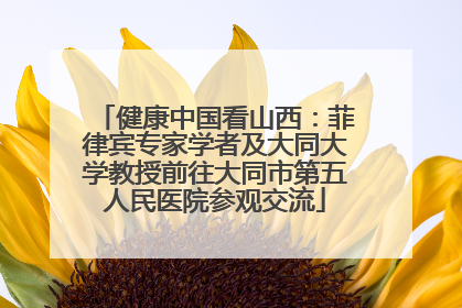 健康中国看山西：菲律宾专家学者及大同大学教授前往大同市第五人民医院参观交流
