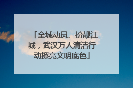 全城动员、扮靓江城，武汉万人清洁行动擦亮文明底色