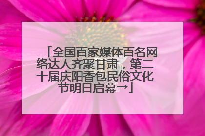 全国百家媒体百名网络达人齐聚甘肃，第二十届庆阳香包民俗文化节明日启幕→