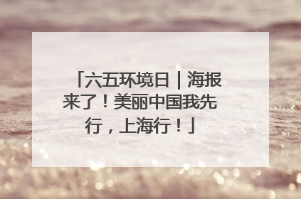 六五环境日｜海报来了！美丽中国我先行，上海行！