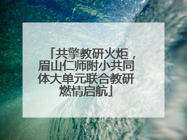 共擎教研火炬，眉山仁师附小共同体大单元联合教研燃情启航