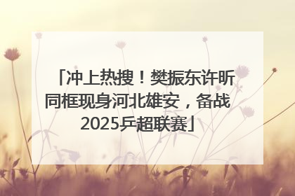 冲上热搜！樊振东许昕同框现身河北雄安，备战2025乒超联赛