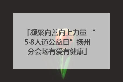 凝聚向善向上力量 “5·8人道公益日”扬州分会场有爱有健康