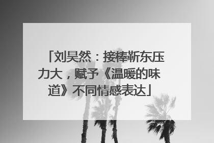 刘昊然：接棒靳东压力大，赋予《温暖的味道》不同情感表达