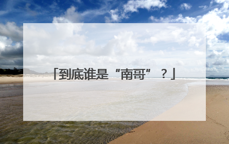 到底谁是“南哥”？