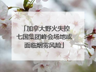 加拿大野火失控 七国集团峰会场地或面临烟雾风险