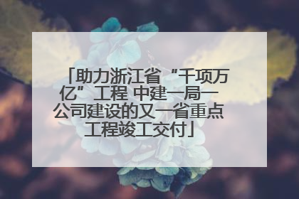 助力浙江省“千项万亿”工程 中建一局一公司建设的又一省重点工程竣工交付