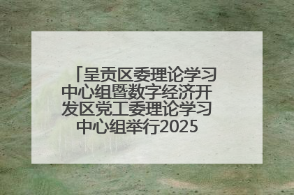 呈贡区委理论学习中心组暨数字经济开发区党工委理论学习中心组举行2025年第七次学习会议