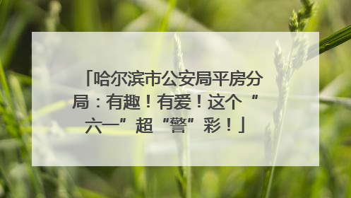 哈尔滨市公安局平房分局：有趣！有爱！这个“六一”超“警”彩！