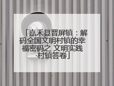 嘉禾县晋屏镇：解码全国文明村镇的幸福密码之 文明实践·村镇答卷