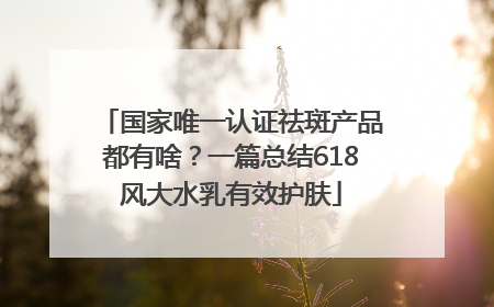 国家唯一认证祛斑产品都有啥？一篇总结618风大水乳有效护肤