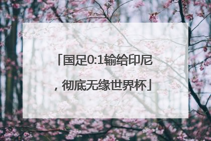 国足0:1输给印尼，彻底无缘世界杯