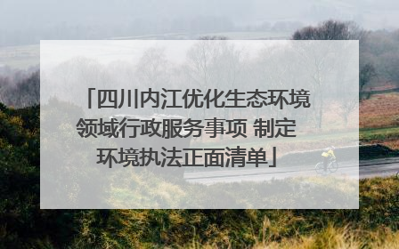 四川内江优化生态环境领域行政服务事项 制定环境执法正面清单
