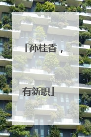 孙桂香，有新职