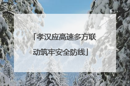 孝汉应高速多方联动筑牢安全防线