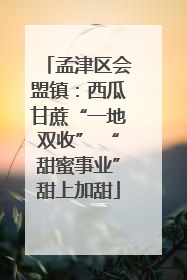 孟津区会盟镇：西瓜甘蔗“一地双收” “甜蜜事业”甜上加甜