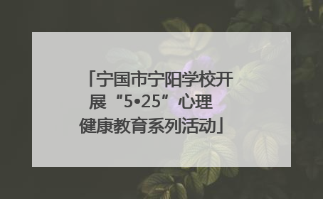 宁国市宁阳学校开展“5•25”心理健康教育系列活动