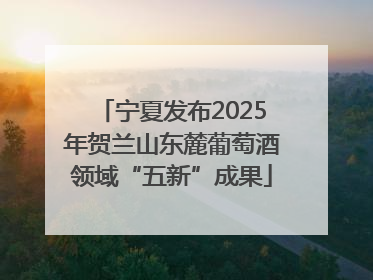 宁夏发布2025年贺兰山东麓葡萄酒领域“五新”成果