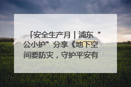 安全生产月｜浦东“公小护”分享《地下空间要防灾，守护平安有我在》安全谣