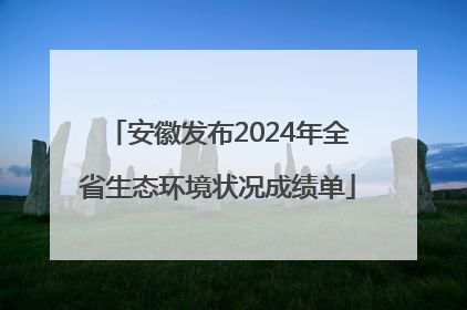 安徽发布2024年全省生态环境状况成绩单