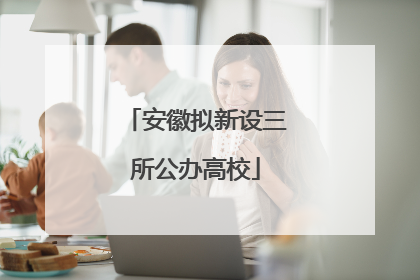 安徽拟新设三所公办高校