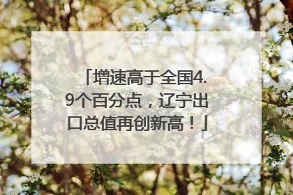 增速高于全国4.9个百分点，辽宁出口总值再创新高！