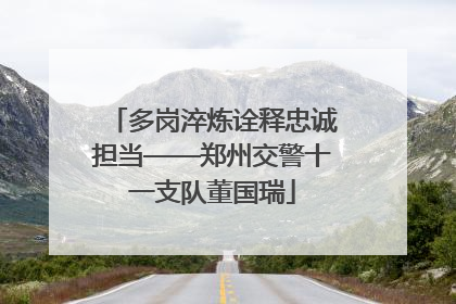 多岗淬炼诠释忠诚担当——郑州交警十一支队董国瑞