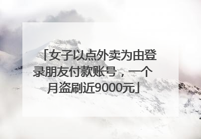 女子以点外卖为由登录朋友付款账号，一个月盗刷近9000元