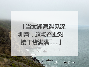 当太湖湾遇见深圳湾，这场产业对接干货满满……