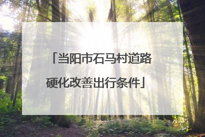 当阳市石马村道路硬化改善出行条件