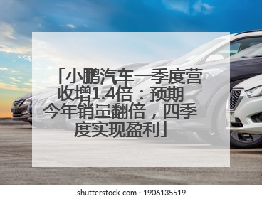 小鹏汽车一季度营收增1.4倍：预期今年销量翻倍，四季度实现盈利