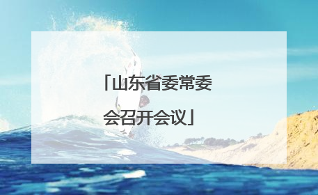 山东省委常委会召开会议