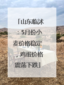 山东临沭：5月份小麦价格稳定，鸡蛋价格震荡下跌
