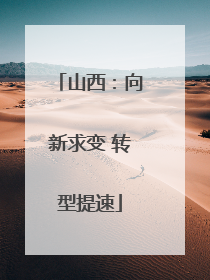 山西：向新求变 转型提速